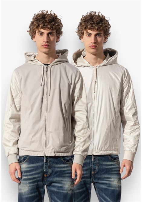 Giubbino con cappuccio in tessuto nylon goffrato beige MARK-UP | Giubbino | MK894014GESSO