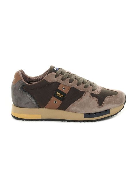 Sneakers Blauer uomo queens 01 QUEENS01NUBMILTAU verde militare talpa BLAUER | Sneakers | QUEENS01NUBMILTAU