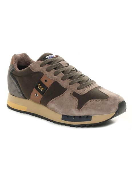 Sneakers Blauer uomo queens 01 QUEENS01NUBMILTAU verde militare talpa BLAUER | Sneakers | QUEENS01NUBMILTAU