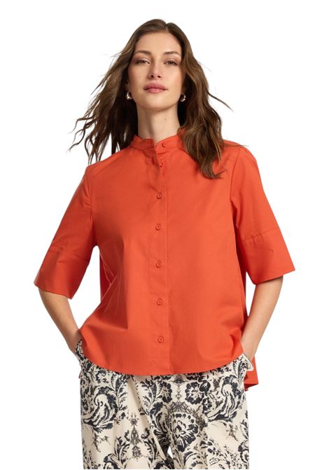 Camicia Elena Mirò donna 5011P000319N 027 Essential collo coreano Arancione ELENA MIRO | Camicia | 5011P000319N027