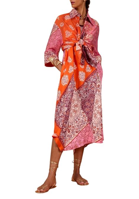 Abito Elena Mirò donna 7012P000325N 001 Performance Arancio Rosa Viola ELENA MIRO | Abito | 7012P000325N001