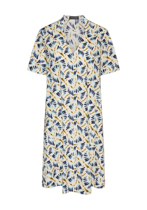 Abito Elena Mirò donna 7016P000329N 041 Performance Multicolor Ecru Blu ELENA MIRO | Abito | 7016P000329N041