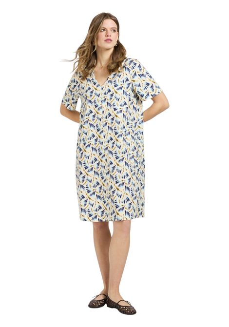 Abito Elena Mirò donna 7016P000329N 041 Performance Multicolor Ecru Blu ELENA MIRO | Abito | 7016P000329N041