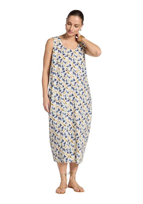 Abito Elena Mirò donna 7064Z100125N 041 Online Selection Ecrù Blu ELENA MIRO | Abito | 7064Z100125N041