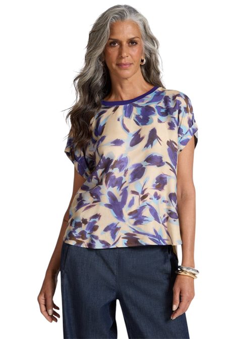 T-shirt Elena Mirò donna G084Z000603N 002 Online Selection Multicolor Burro ELENA MIRO | T-shirt | G084Z000603N002