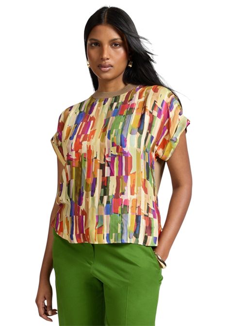 T-shirt Elena Mirò donna G084Z000603N 022 Online Selection Multicolor Oliva ELENA MIRO | T-shirt | G084Z000603N022