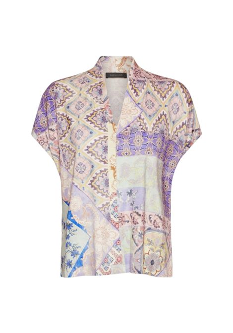 T-shirt Elena Mirò donna G098Z000619N 001 Multicolor Viola Rosa ELENA MIRO | T-shirt | G098Z000619N001