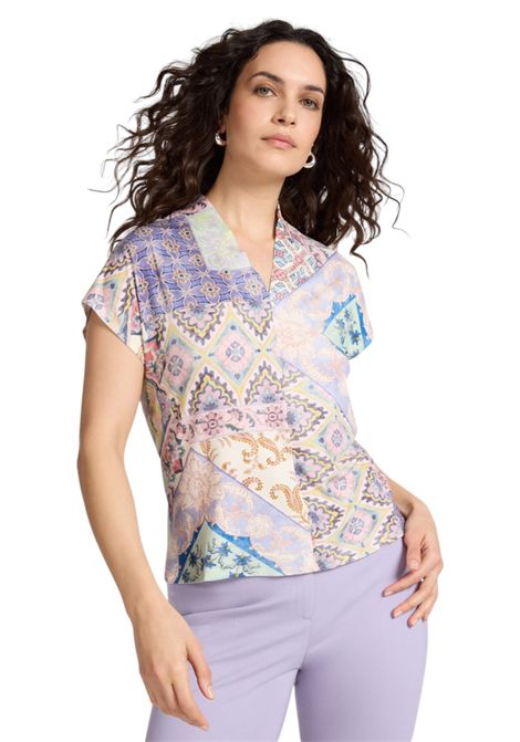 T-shirt Elena Mirò donna G098Z000619N 001 Multicolor Viola Rosa ELENA MIRO | T-shirt | G098Z000619N001