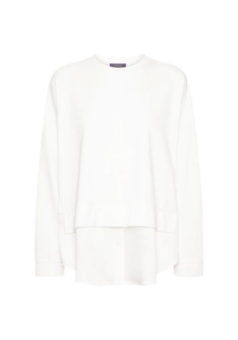 Felpa Elena Mirò donna G883Z000537N 011 Performance Bianco ELENA MIRO | Felpa | G883Z000537N011