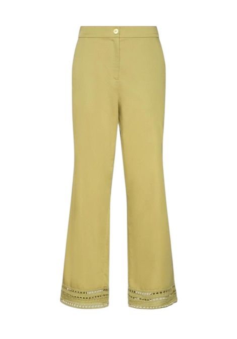 Pantalone Elena Mirò donna P008P000456N 0A5 Performance Avocado Verde ELENA MIRO | Pantalone | P008P000456N0A5