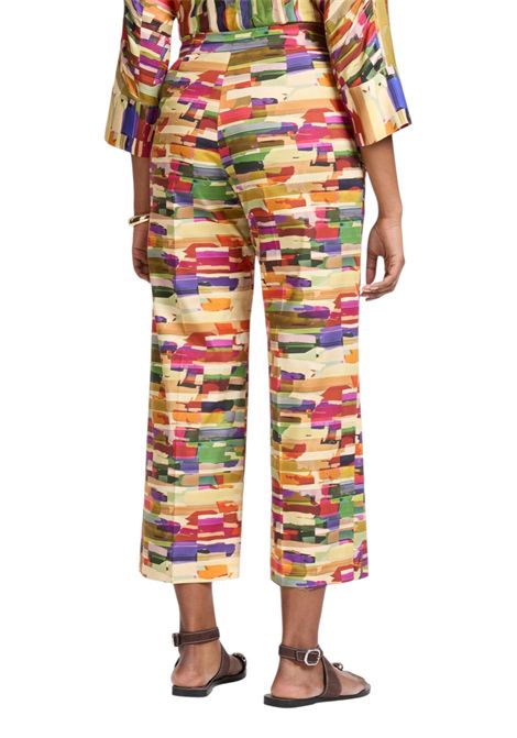 Pantalone Elena Mirò donna P020P100471N 001 Performance Avorio Multicolor  ELENA MIRO | Pantalone | P020P100471N001