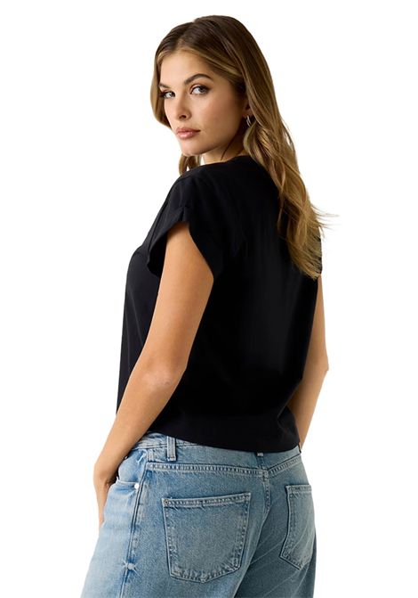 T-shirt Guess donna W6RI30I3Z14 JBLK Stars logo con strass Black Nero GUESS | T-shirt | W6RI30I3Z14JBLK