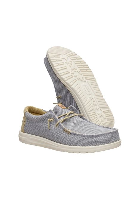 Mocassini Hey Dude uomo 40003 3CF Wally Braided Gray Grigio HEY DUDE | Mocassini | 40003GREY