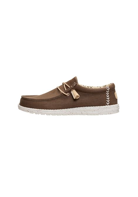 Mocassini Hey Dude uomo 40700 2LN Wally Stretch Canvas Brown Marrone HEY DUDE | Mocassini | 40700BROWN