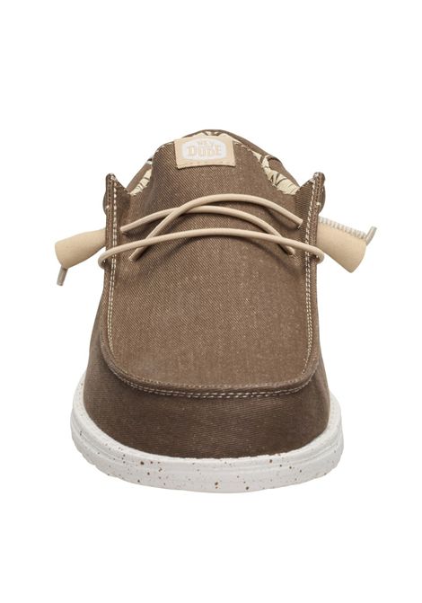 Mocassini Hey Dude uomo 40700 2LN Wally Stretch Canvas Brown Marrone HEY DUDE | Mocassini | 40700BROWN
