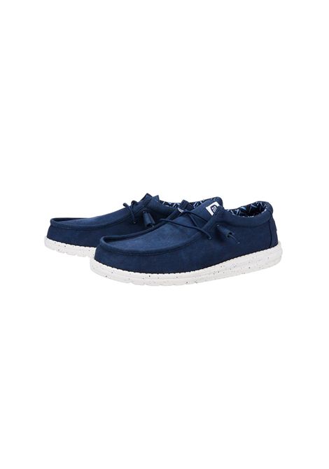 Mocassini Hey Dude uomo 40700 410 Wally Stretch Canvas Blu Navy HEY DUDE | Mocassini | 40700NAVY