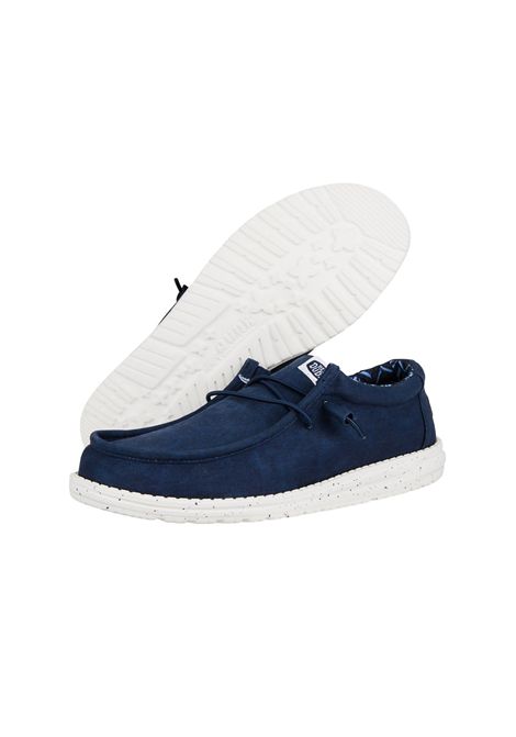 Mocassini Hey Dude uomo 40700 410 Wally Stretch Canvas Blu Navy HEY DUDE | Mocassini | 40700NAVY
