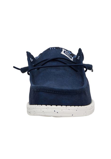 Mocassini Hey Dude uomo 40700 410 Wally Stretch Canvas Blu Navy HEY DUDE | Mocassini | 40700NAVY
