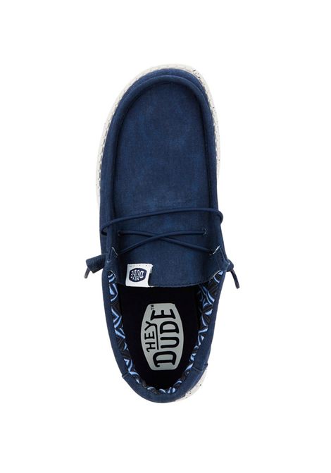 Mocassini Hey Dude uomo 40700 410 Wally Stretch Canvas Blu Navy HEY DUDE | Mocassini | 40700NAVY