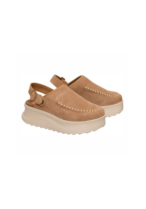 Sandali Hey Dude donna 40003 256 Delray Clog Suede Tan Marrone chiaro HEY DUDE | Sandalo | 44259TAN