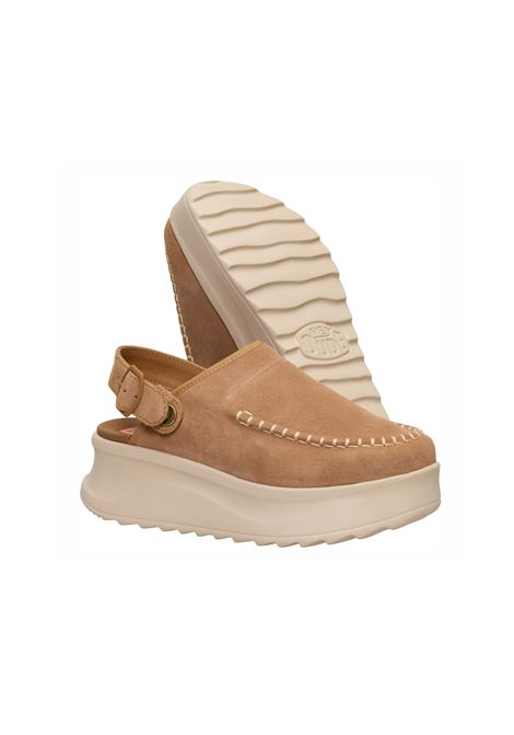 Sandali Hey Dude donna 40003 256 Delray Clog Suede Tan Marrone chiaro HEY DUDE | Sandalo | 44259TAN