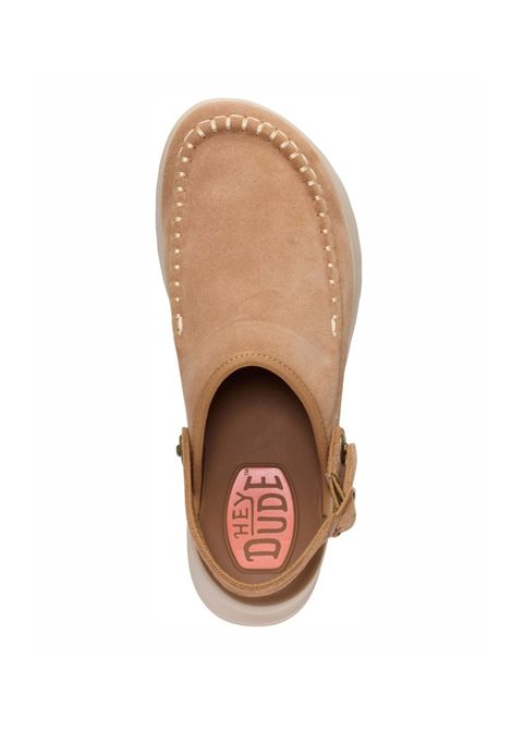 Sandali Hey Dude donna 40003 256 Delray Clog Suede Tan Marrone chiaro HEY DUDE | Sandalo | 44259TAN