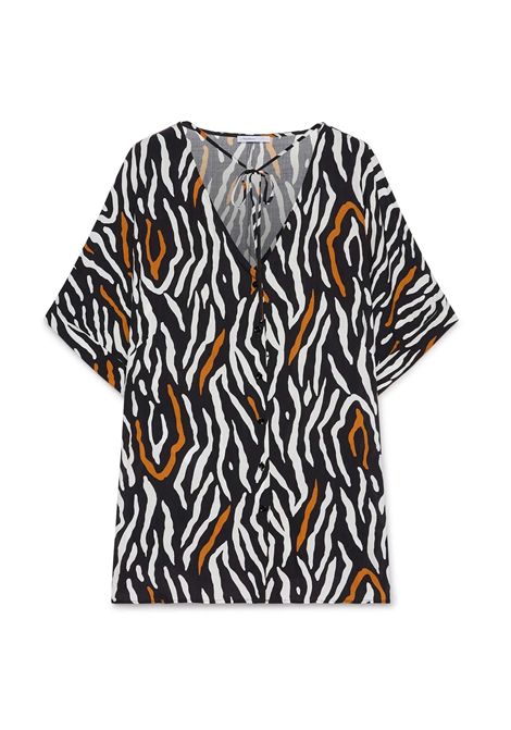 Camicia Luisa Viola donna 2014F101897N 041 Capsule Collection Bianco Nero LUISA VIOLA | Camicia | 2014F101897N041