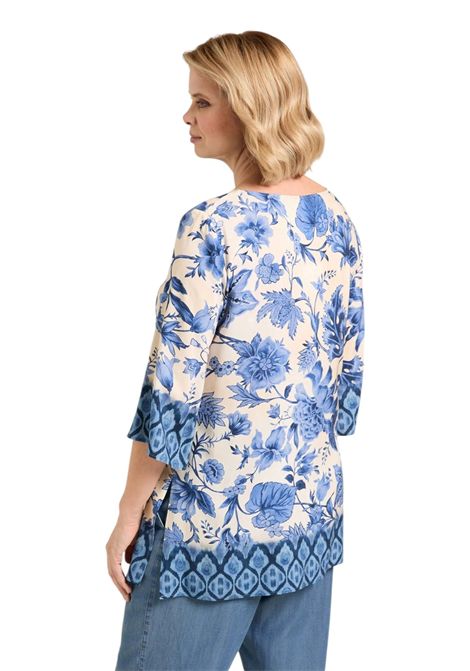 Caftano Luisa Viola donna 2022F001898N 001 Mara Venier Fantasia Blu Azzurro LUISA VIOLA | Blusa | 2022F001898N001