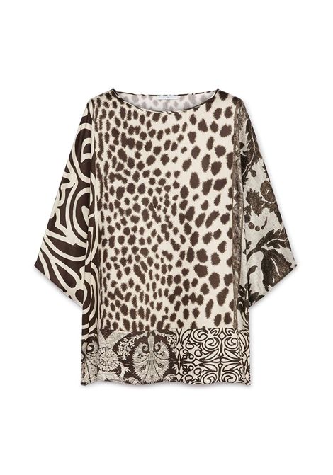 Blusa Luisa Viola donna 2024F001900N 001 Mara Venier Latte MoroAnimalier Maculata LUISA VIOLA | Blusa | 2024F001900N001
