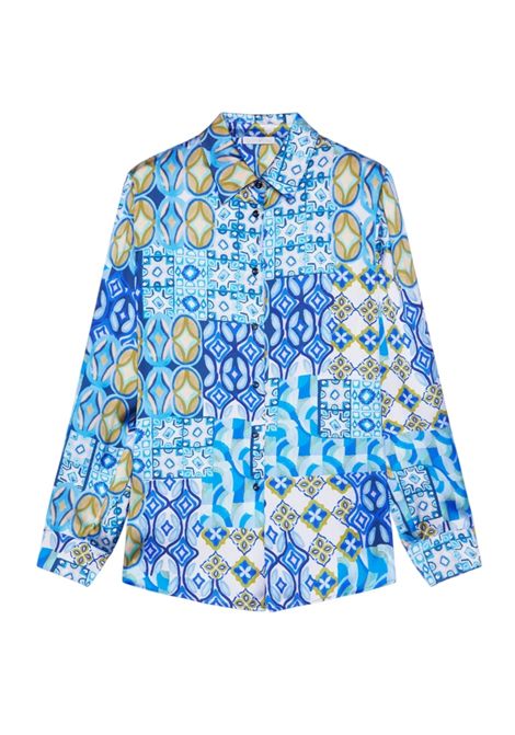 Camicia Luisa Viola donna 5039F000808N001 Performance Collection azzurro fantasia  LUISA VIOLA | Camicia | 5039F000808N001