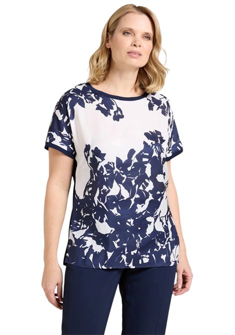 T-shirt Luisa Viola donna G078L008697N 014 Performance Fantasia Bianco Blu LUISA VIOLA | T-shirt | G078L008697N014