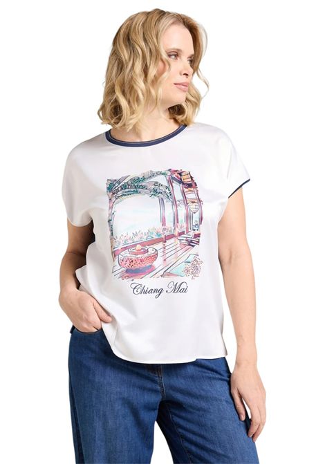 T-shirt Luisa Viola donna G084L008620N034 Performance Collection Bianco Blu LUISA VIOLA | T-shirt | G084L008620N034