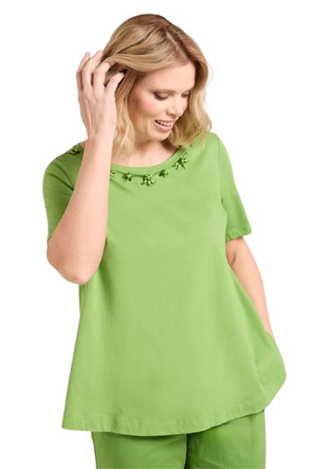 T-shirt Luisa Viola donna G087L008707N 015 Performance Verde LUISA VIOLA | T-shirt | G087L008707N015