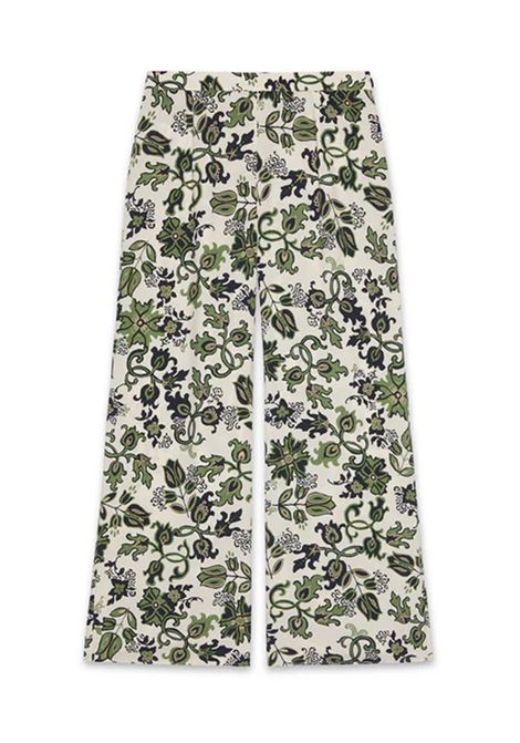 Pantalone Luisa Viola donna P008F001992N 041 Performance Foglie Avorio Verde  LUISA VIOLA | Pantalone | P008F001992N041