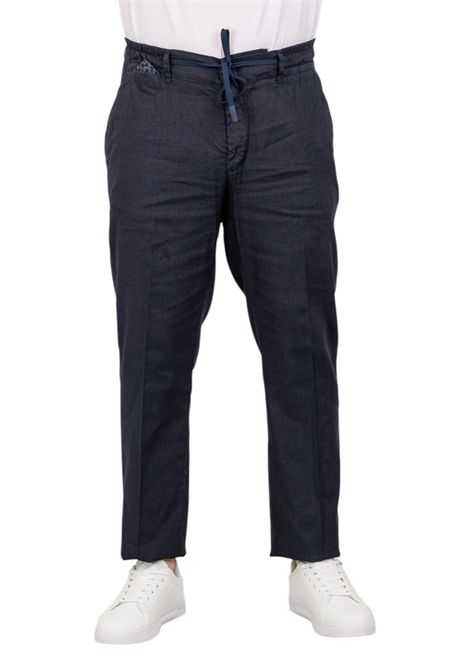 Pantalaccio Moro uomo ME2631 sartoriale con pinces lino e cotone Blu MORO | Pantalone | ME2631BLU