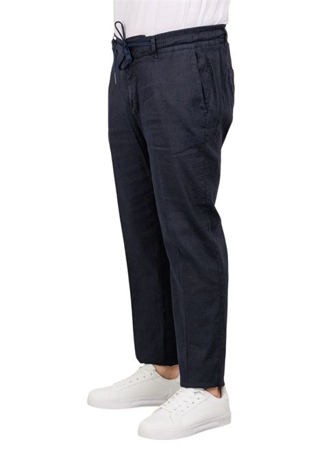 Pantalaccio Moro uomo ME2631 sartoriale con pinces lino e cotone Blu MORO | Pantalone | ME2631BLU