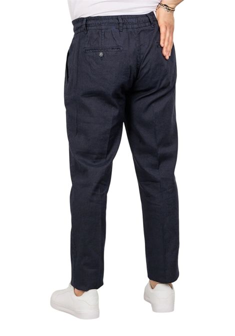 Pantalaccio Moro uomo ME2631 sartoriale con pinces lino e cotone Blu MORO | Pantalone | ME2631BLU