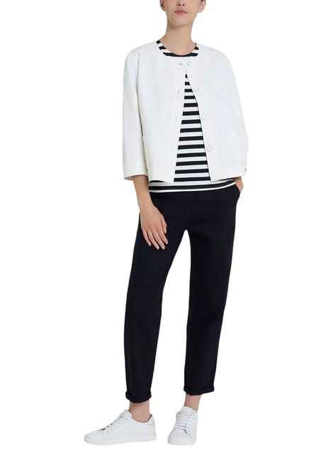 Giacca Ragno donna DN18GW 010 con manica 3/4 Light Denim Bianco RAGNO | Giacca | DN18GW010