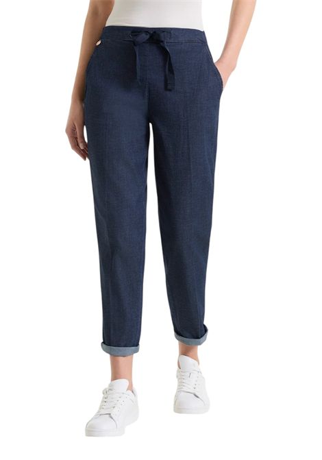 Jeans Ragno donna DS87P4 716 jogger cropped in Super Light Denim Dark Indigo RAGNO | Jeans | DS87P4716