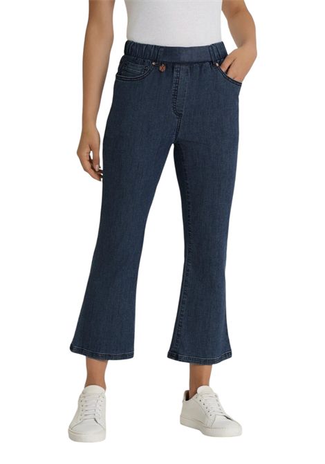 Jeans Ragno donna DS88PM 716 cropped a zampa in Light Denim Indigo RAGNO | Jeans | DS88PM716