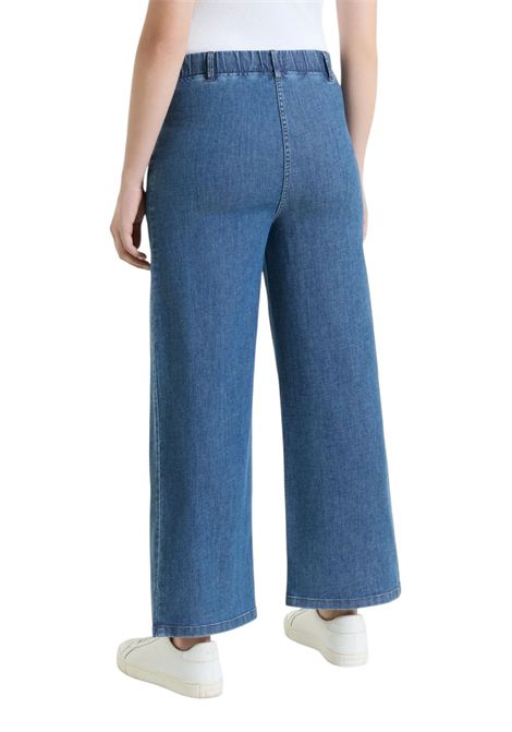 Jeans Ragno donna DT10P4 199 cropped ampio in Light Denim Délavé Blu chiaro RAGNO | Jeans | DT10P4199