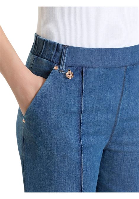 Jeans Ragno donna DT10P4 199 cropped ampio in Light Denim Délavé Blu chiaro RAGNO | Jeans | DT10P4199