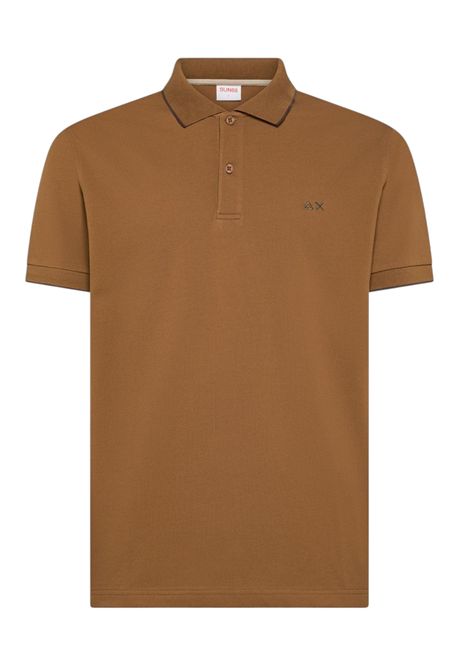 Polo Sun68 uomo A3611193 Small Stripes Basica Marrone Volpe SUN68 | Polo | A3611193