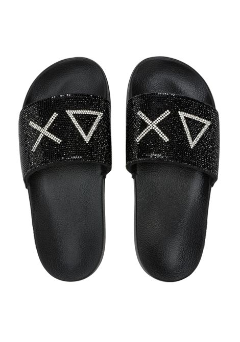 Pantofola Sun68 donna BX3621111 Slippers Strass Logo Nero SUN68 | Pantofola | BX3621111