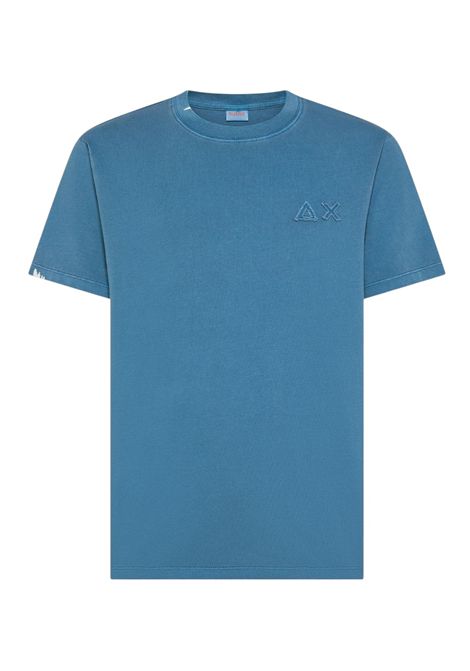 T-shirt Sun68 uomo T3611356 Basic Cotton Jersey Vintage Blu avio SUN68 | T-shirt | T3611356