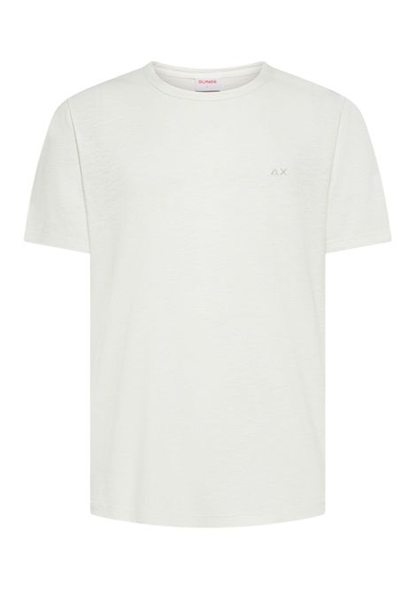 T-shirt Sun68 uomo T3611531 Jersey Cotone Fiammato Bianco Panna SUN68 | T-shirt | T3611531