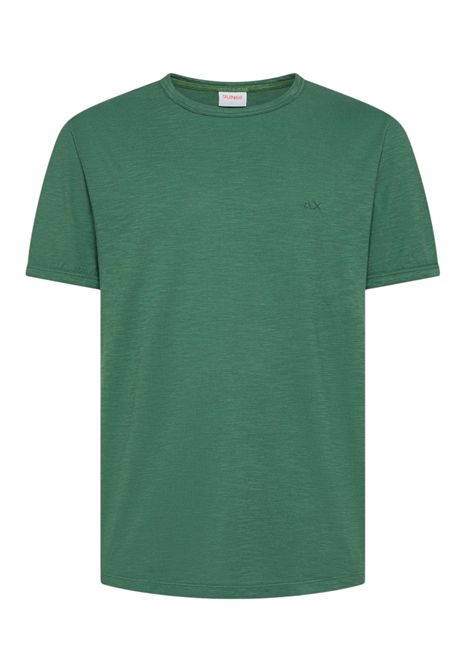 T-shirt Sun68 uomo T3611595 Jersey Cotone Fiammato Verde Muschio SUN68 | T-shirt | T3611595