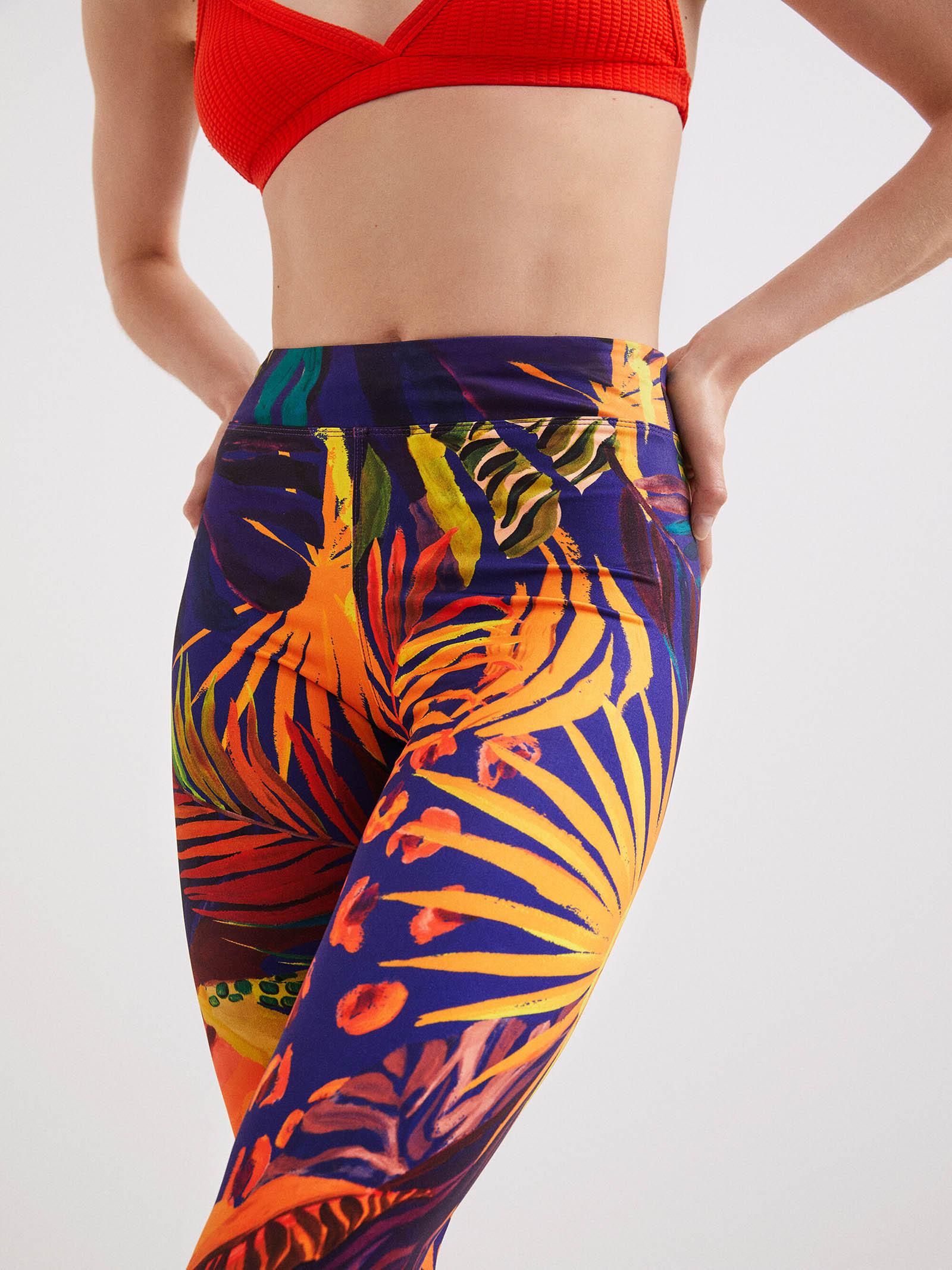 Tropical print leggings 22SWKK05 