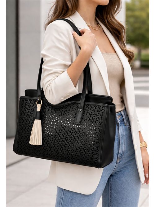 Borsa traforata elegante C3NA1001 CAFE NOIR | C3NA1001NERO