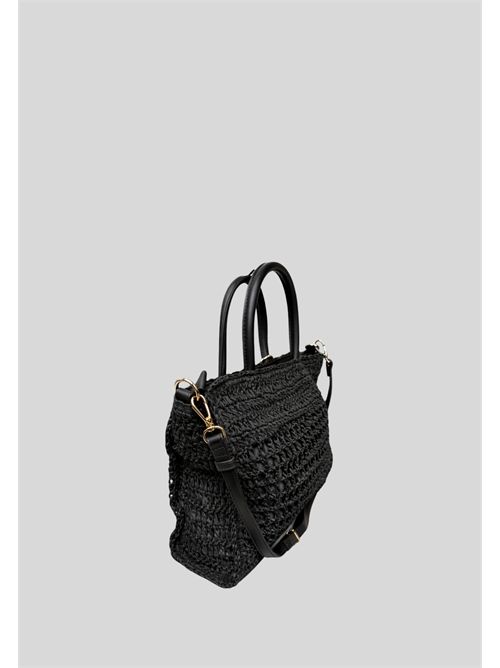 Woven bag with rigid handles C3VD1003 CAFE NOIR | C3VD1003NERO